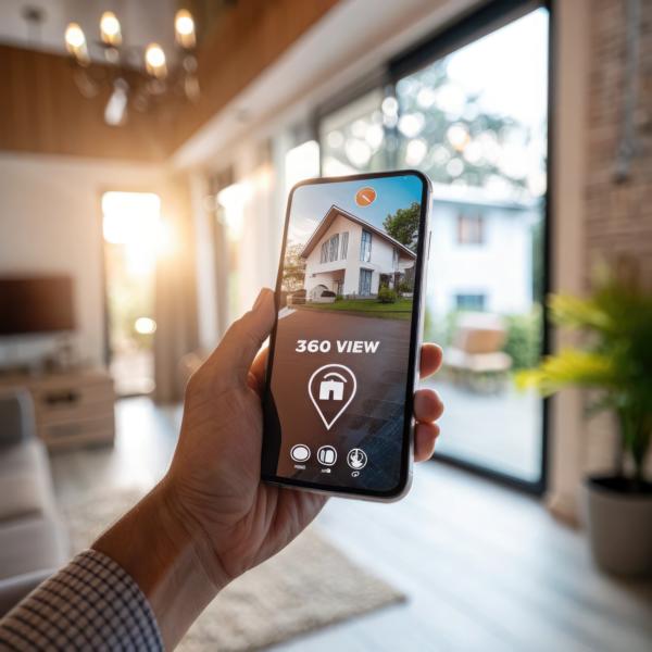 Virteuller Rundgang durhc eine Wohnung über das Smartphone