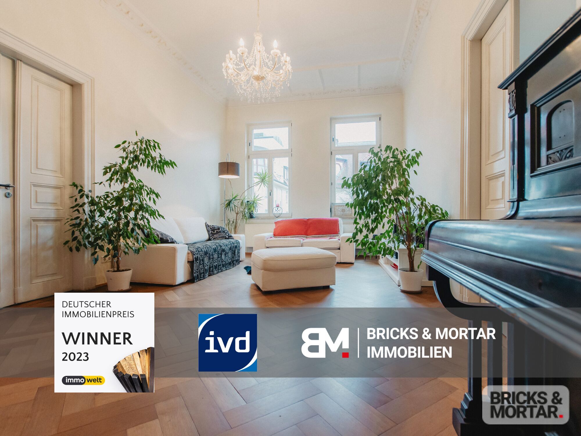 Immobilienangebot - Leipzig / Leipzig Zentrum-Nord - Alle - Traumhafte Altbauwohnung mit hohen Decken, Stuck und sonnigem Wintergarten