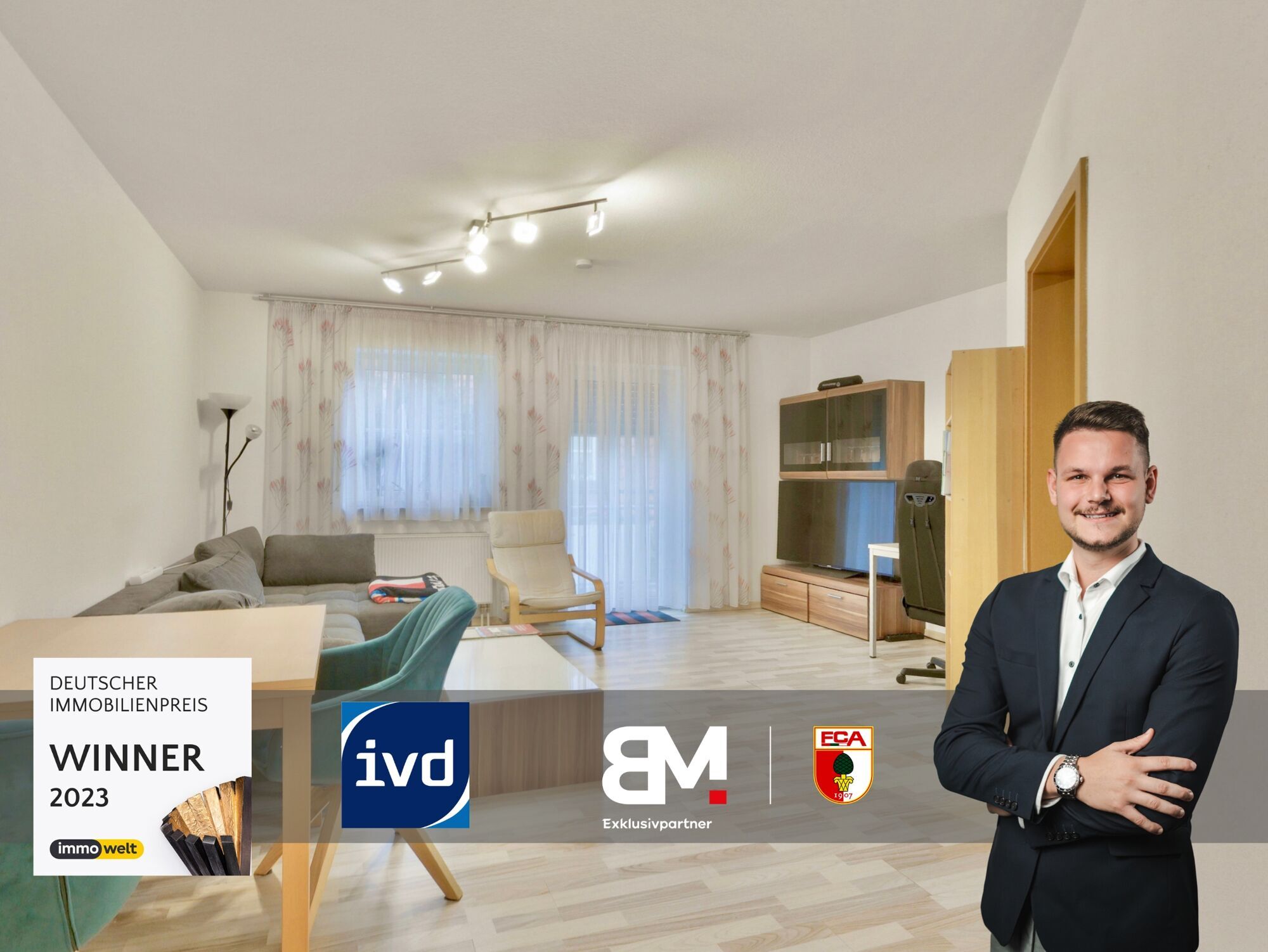 Immobilienangebot - Hiltenfingen - Alle - Attraktive Wohnung in ruhiger Lage mit Tiefgarage und zukunftssicherer Heizlösung