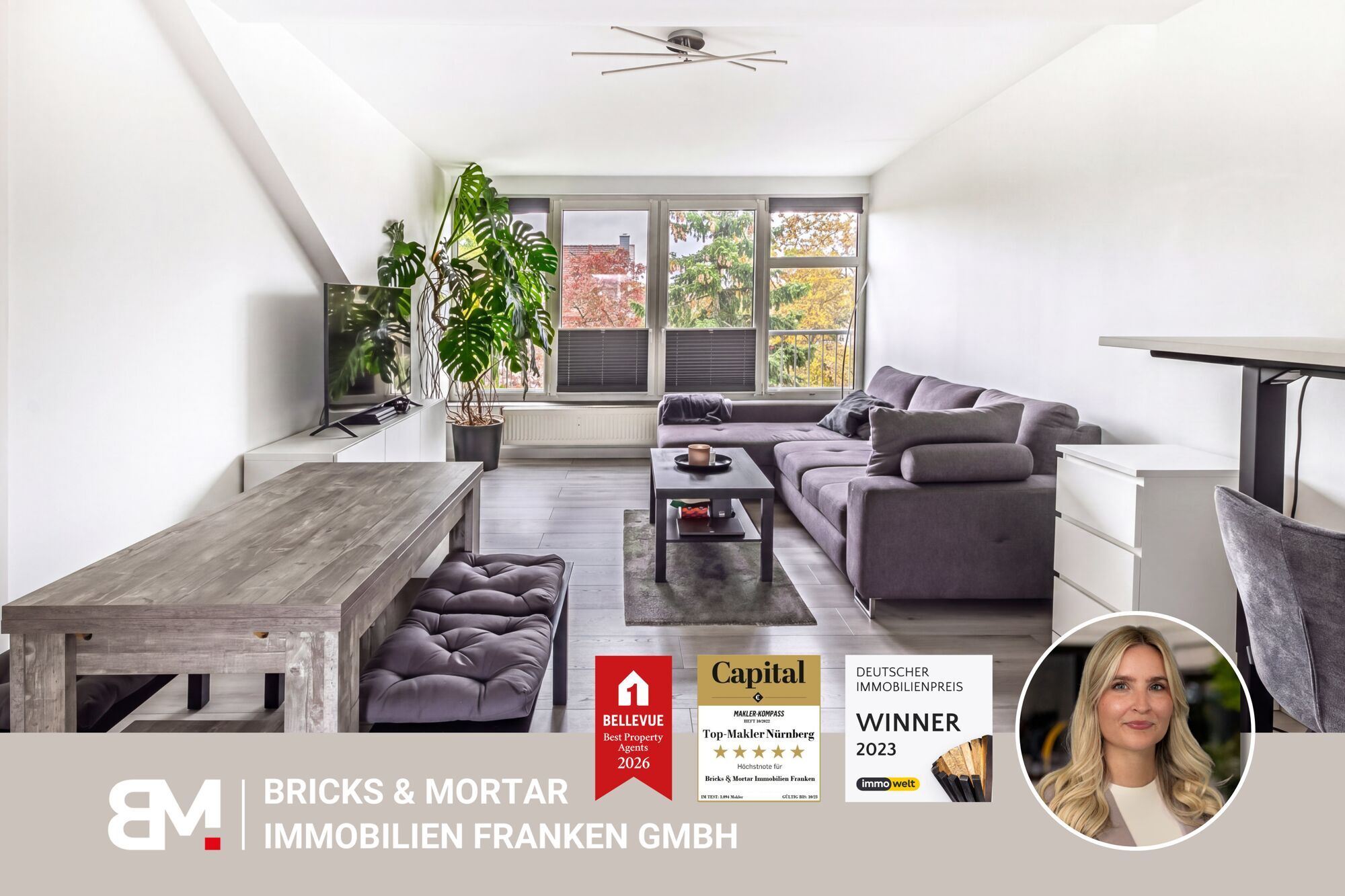 Immobilienangebot - Nürnberg - Alle - 2016 umfassend saniert | Einbauküche von 2017 inklusive | modernes Bad | 2 Zimmer