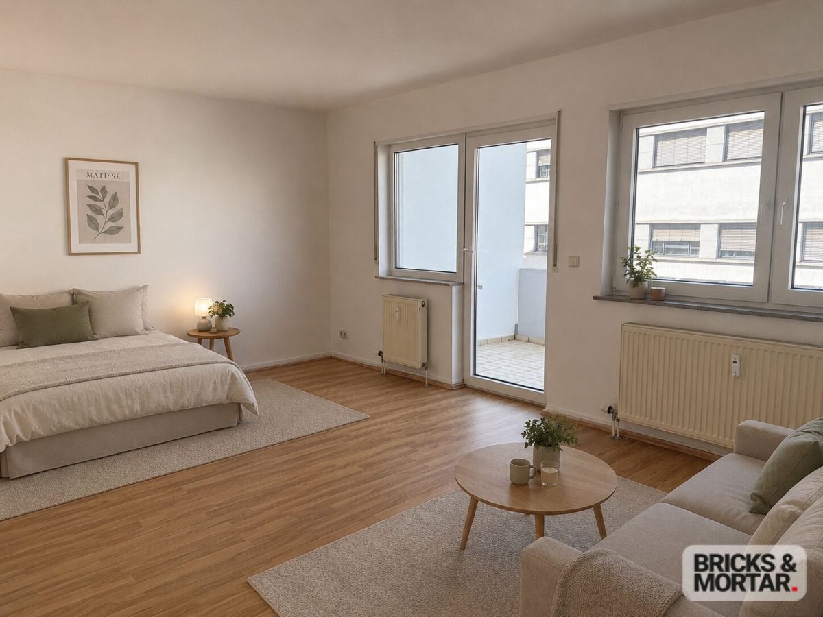 Immobilienangebot - Leipzig / Leipzig Zentrum-Süd - Alle - Stilvolle 1-Zimmer-Wohnung mit Balkon und Tiefgaragenstellplatz - sofort verfügbar