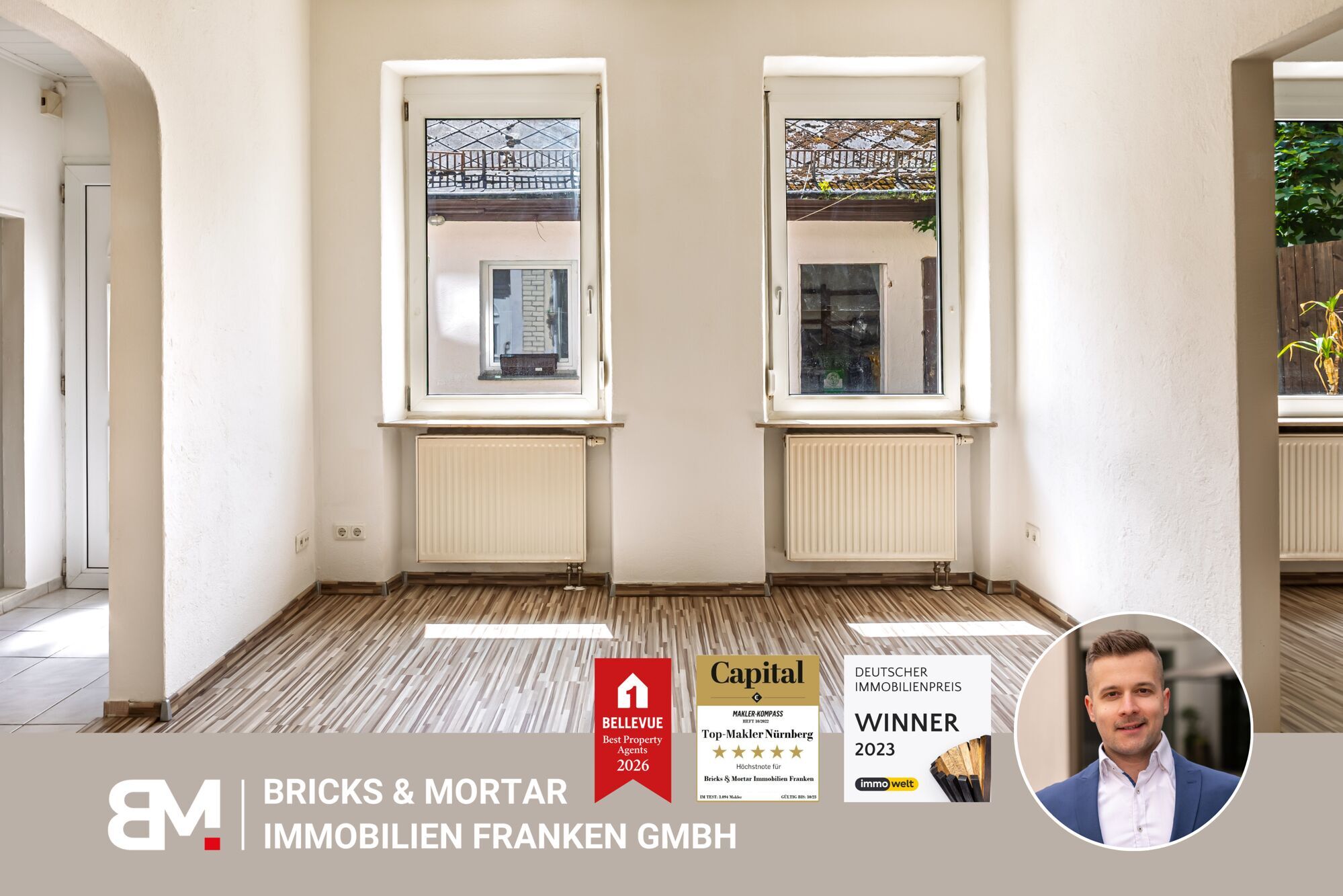 Immobilienangebot - Fürth - Alle - Hohe Decken, viel Licht: so wohnt es sich im Fürther Altbau: EG-Wohnung, ab sofort bezugsfrei