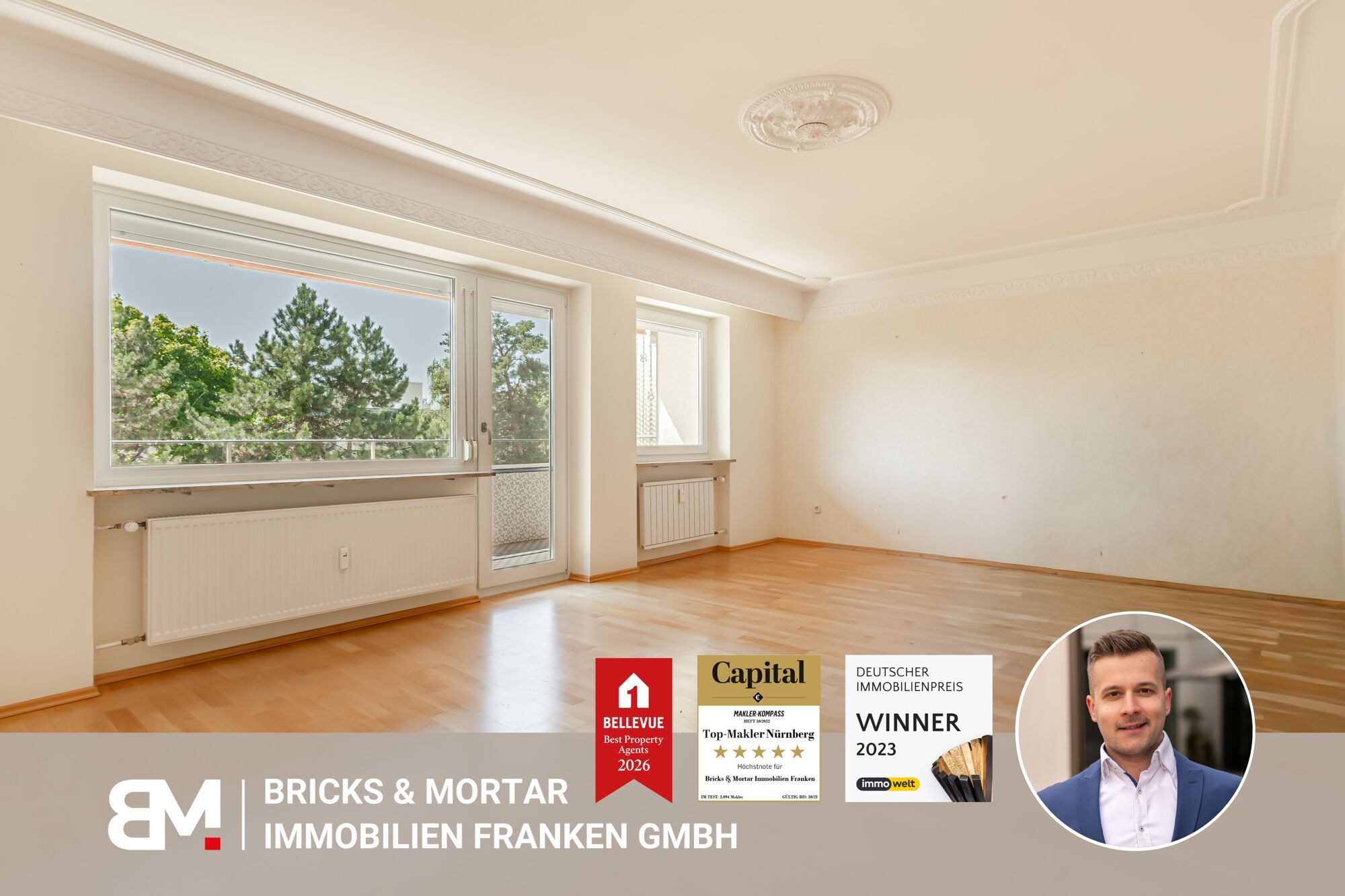 Immobilienangebot - Nürnberg - Alle - Charmante 3-Zimmer-Wohnung mit sonnigem Südbalkon und Tiefgaragenstellplatz