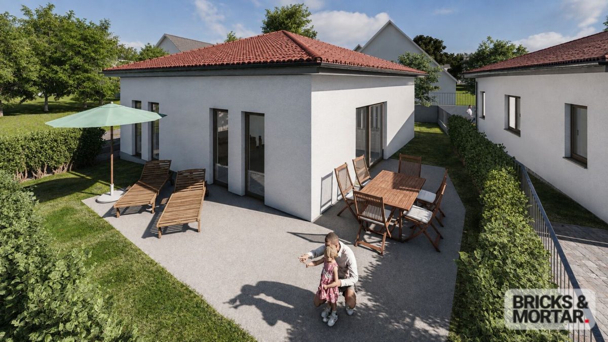 Immobilienangebot - Aletshausen - Alle - Ebenerdiges Wohnen im Grünen – barrierearmer Neubau nach KfW-Effizienzhaus-55-Standard