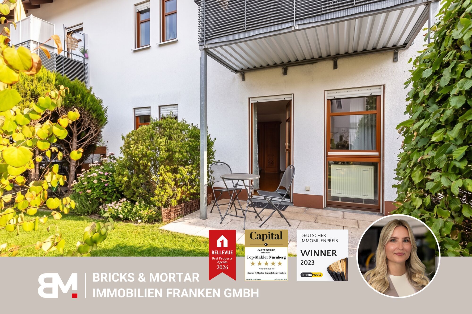 Immobilienangebot - Roth - Alle - EG|3-Zimmer | Duplex-Stellplatz | Einbauküche | 2 Terrassen | Bezugsfrei