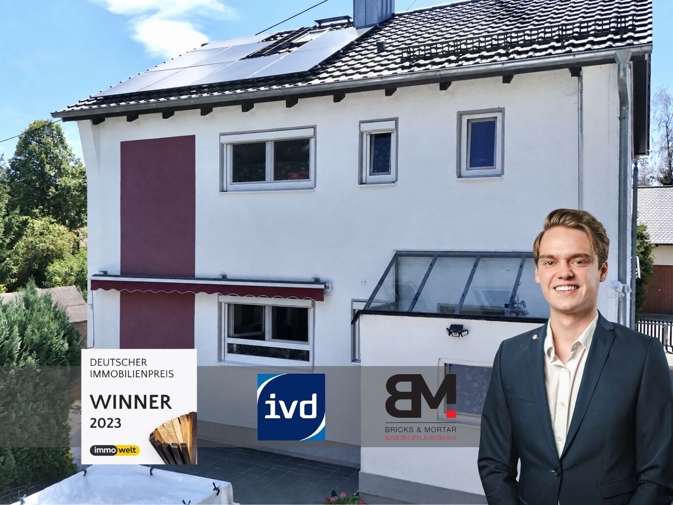 Immobilienangebot - Untermeitingen - Alle - Einfamilienhaus mit 120 m², 6 Zimmern, großem Garten, Doppelgarage und PV-Anlage in Untermeitingen