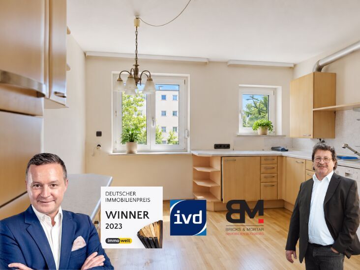 Immobilienangebot - Augsburg - Alle - Zum Hübschmachen: 1-Zimmer-Wohnung mit großer Wohnküche in Augsburg-Bärenkeller im Erbbaurecht