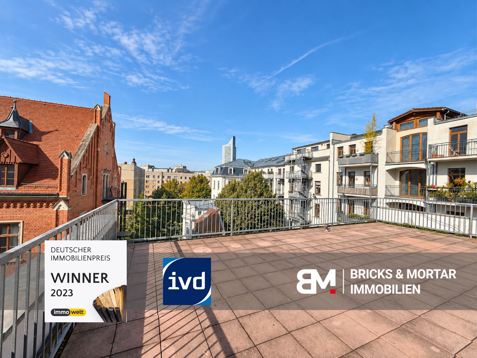 Immobilienangebot - Leipzig - Alle - Einzigartiges Wohnerlebnis mit riesiger Dachterrasse & traumhafter Aussicht