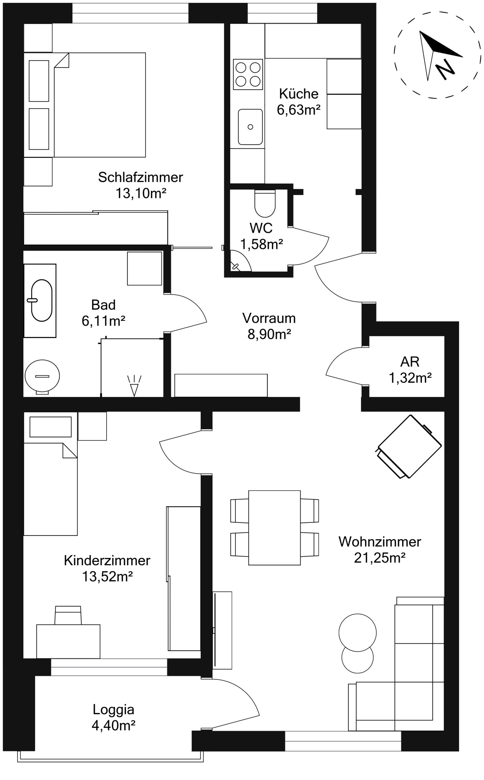 Immobilienangebot - Salzburg - Alle - TOP GEPFLEGTE 2/3-ZIMMER-WOHNUNG MIT LOGGIA IN LIEFERING