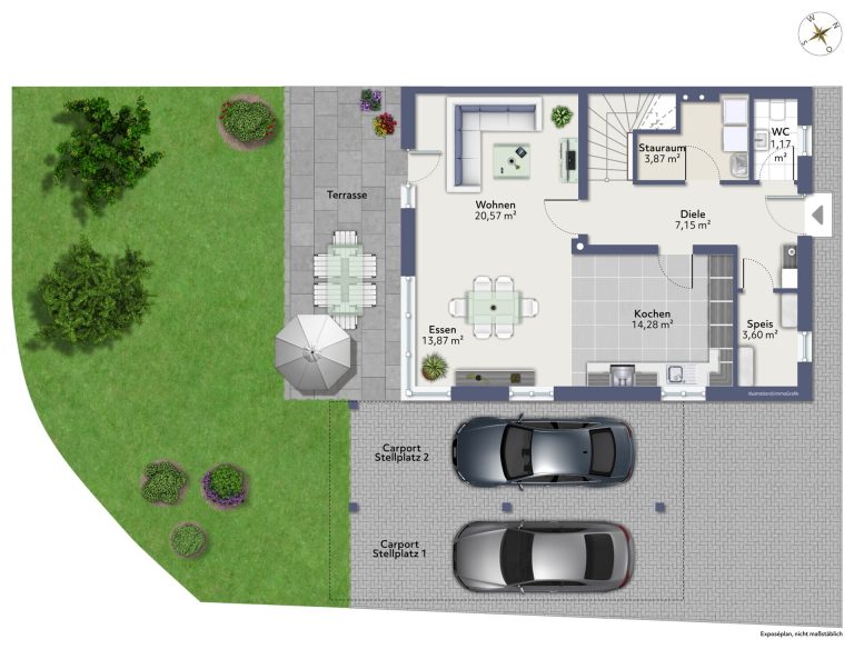 Immobilienangebot - Hohenthann / Andermannsdorf - Alle - PROVISIONSFREI* - Große, moderne Doppelhaushälfte mit Doppelcarport in Hohenthann-Andermannsdorf