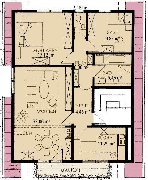 Immobilienangebot - Tiefenbach - Alle - 3-Zimmer-Dachgeschosswohnung mit Einbauküche und Schwedenofen in ruhiger Lage in Tiefenbach