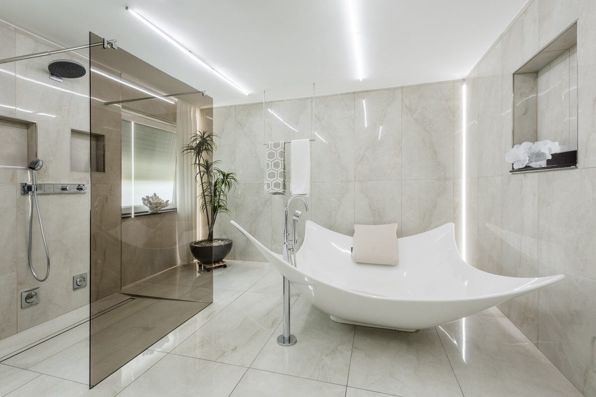Badezimmer Immobilienangebot - Beckum - Wohnen & Gewerbe - Stadtvilla mit luxuriöser Ausstattung!