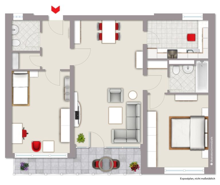 Immobilienangebot - Hiltrup - Wohnen & Gewerbe - Attraktive 3-Zimmer-Wohnung mit optimalem Schnitt! (Erbbaurecht)