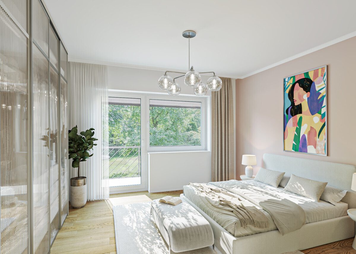 Schlafzimmer Immobilienangebot - Münster - Wohnen & Gewerbe - Einfamilienhaus mit herrenhäuslichem Flair in begehrter Waldrandlage!