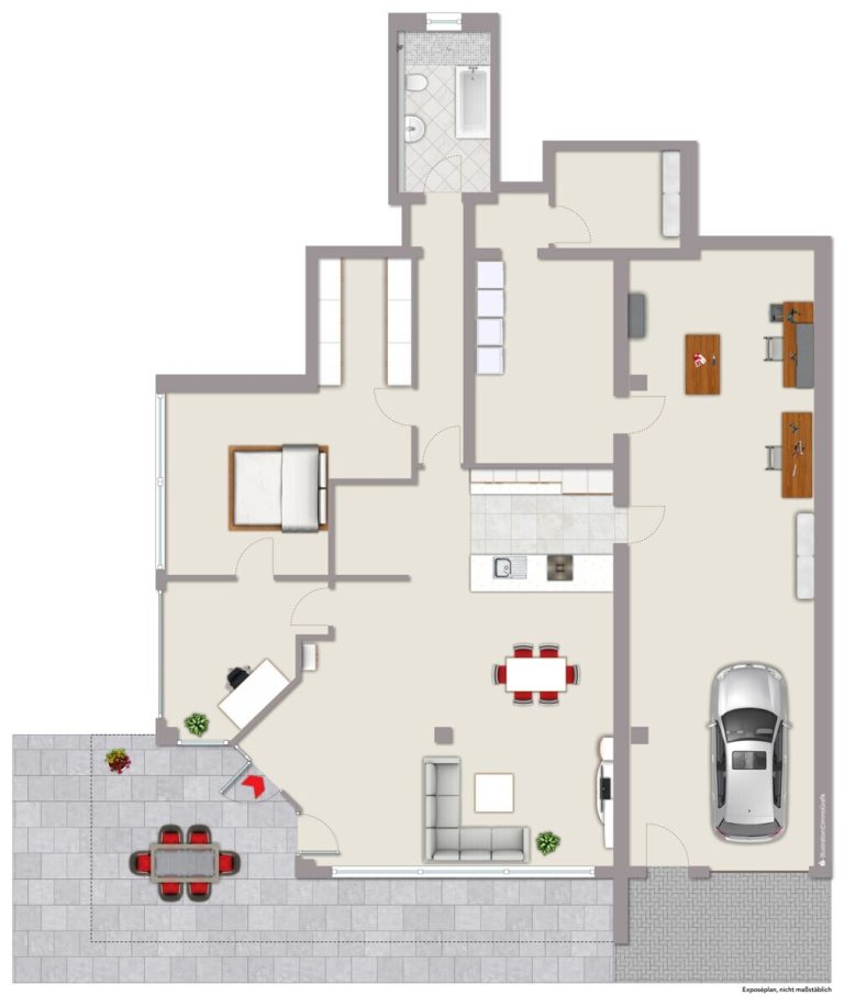 Immobilienangebot - Telgte - Wohnen & Gewerbe - Außergewöhnliche Erdgeschosswohnung mit Werkstatt, Garten und ca. 223 m² Gesamtfläche!
