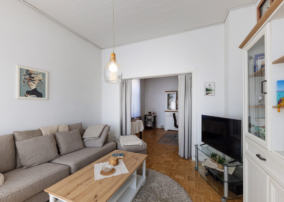 Wohn- und Esszimmer Wohnung OG Immobilienangebot - Münster - Wohnen & Gewerbe - Exklusives Wohnen zwischen
Urbanität und Natur!