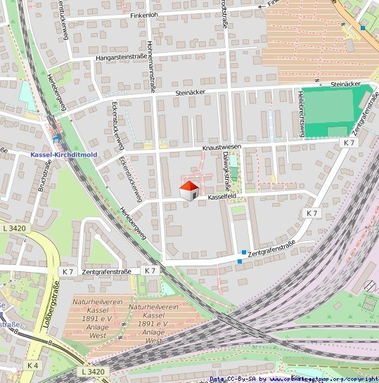 Lage Lageplan Immobilienangebot - Kassel - Alle - Mehrfamilienhaus mit Potential in Kirchditmold! KEINE KÄUFERPROVISION