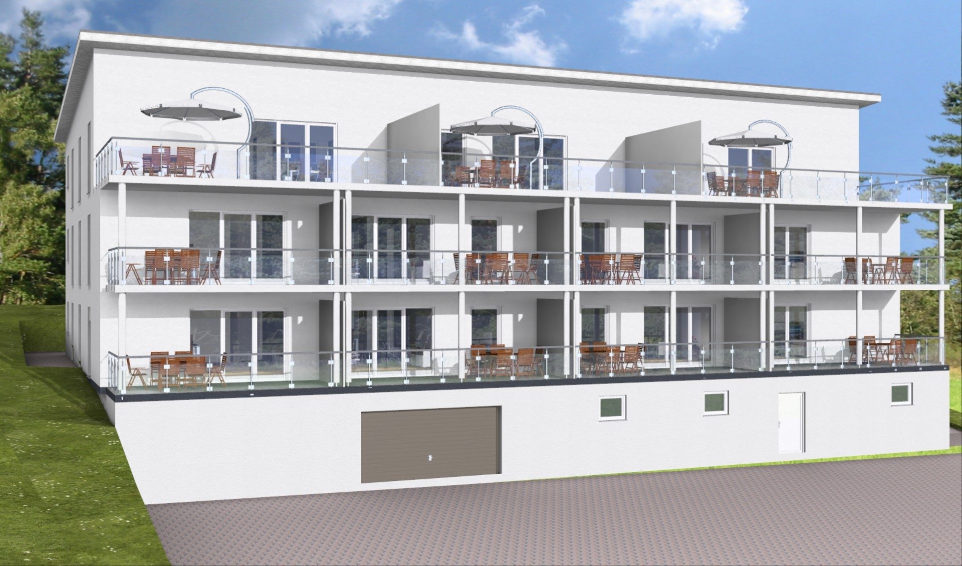 Immobilienangebot - Niedenstein - Alle - Neubau 3 Zimmer Wohnungen, KfW 55 mit Fernsicht - Wallbox für E-Auto  Wohnung 8