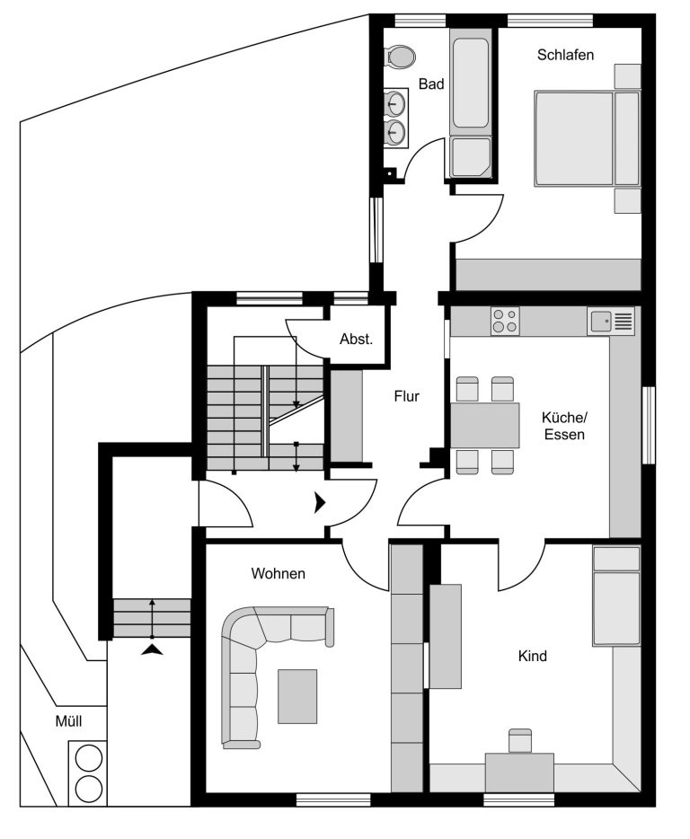 Immobilienangebot - Bochum - Alle - Seltene Gelegenheit 
Dreifamilienhaus auf prachtvollem Grund
in Oberdahlhausen