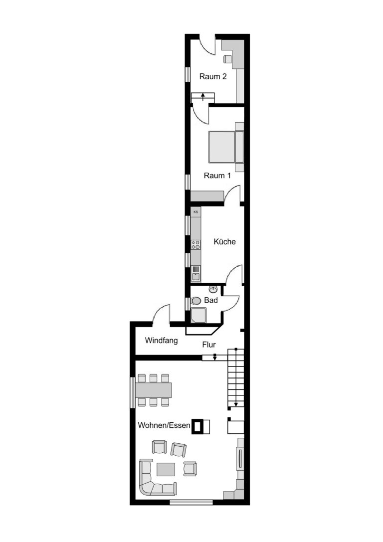 Immobilienangebot - Bochum - Alle - Gepflegte Doppelhaushälfte mit Doppelgarage
in Harpen