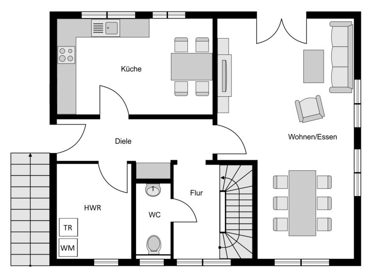 Immobilienangebot - Bochum - Alle - Junges Einfamilienhaus mit Einliegerwohnung
in Stiepel