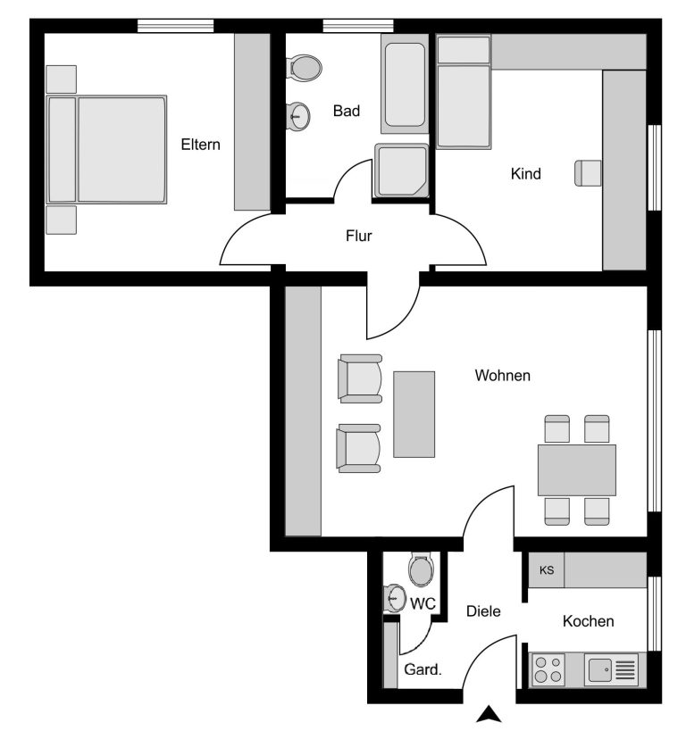 Immobilienangebot - Bochum - Alle - Gemütliche Dachgeschosswohnung 
in Eppendorf