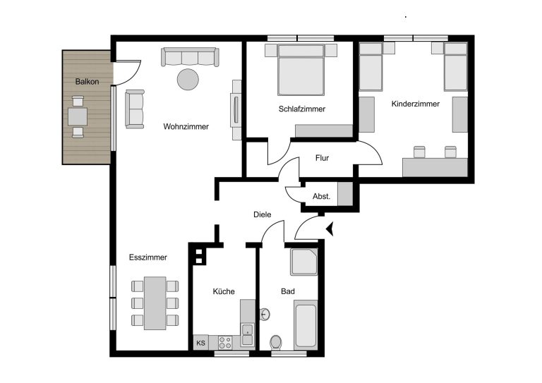 Immobilienangebot - Bochum - Alle - Balkonwohnung mit Potenzial
in Günnigfeld