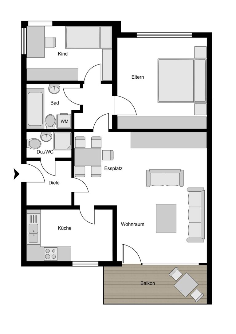 Immobilienangebot - Bochum - Alle - Ein Allrounder: Alltagstaugliche Wohnung
in Höntrop