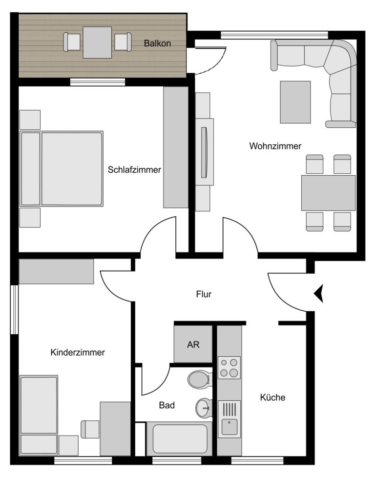 Immobilienangebot - Bochum - Alle - Ansprechende 3,5 Zimmer mit Loggia
in Langendreer