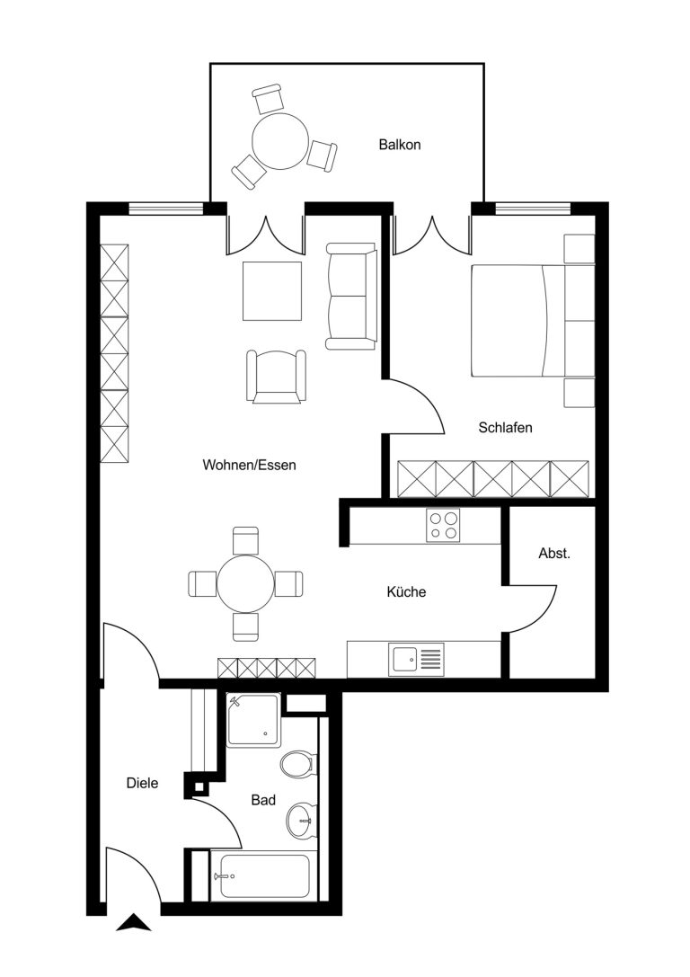Immobilienangebot - Bochum - Alle - Kapitalanlage - 2,5-Zimmer Balkonwohnung
in Dahlhausen