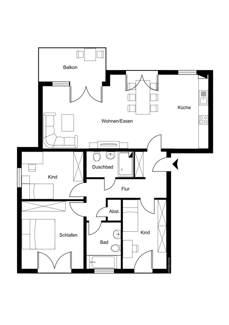 Immobilienangebot - Bochum - Alle - Helle Traumwohnung mit großzügigem Schnitt in Bochum-Höntrop