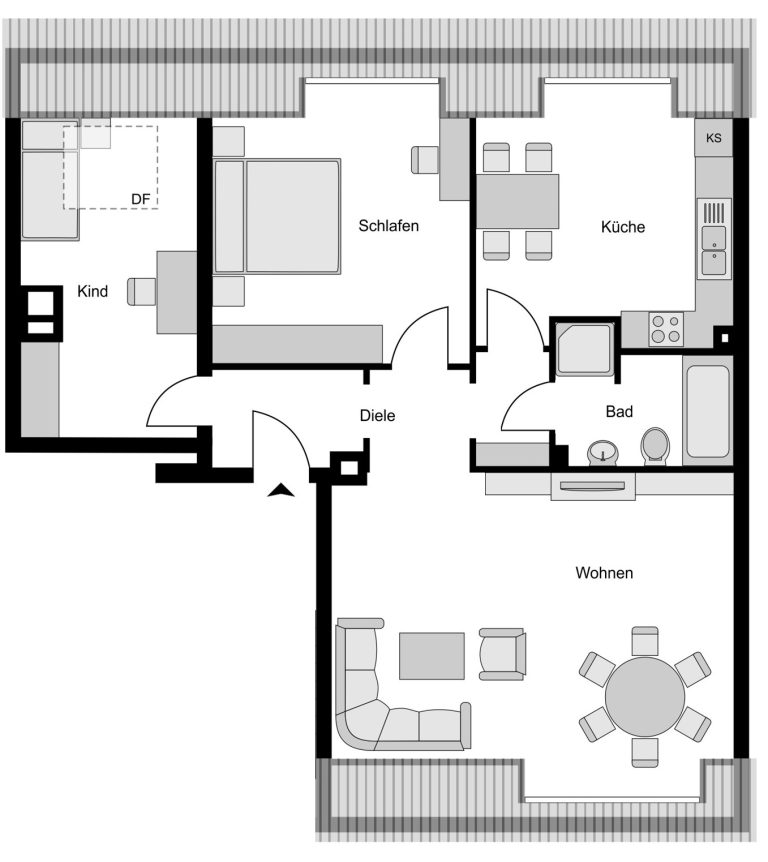 Immobilienangebot - Herne - Alle - Ein Allrounder: Helle 3,5 Zimmer
in Herne Wanne-Eickel