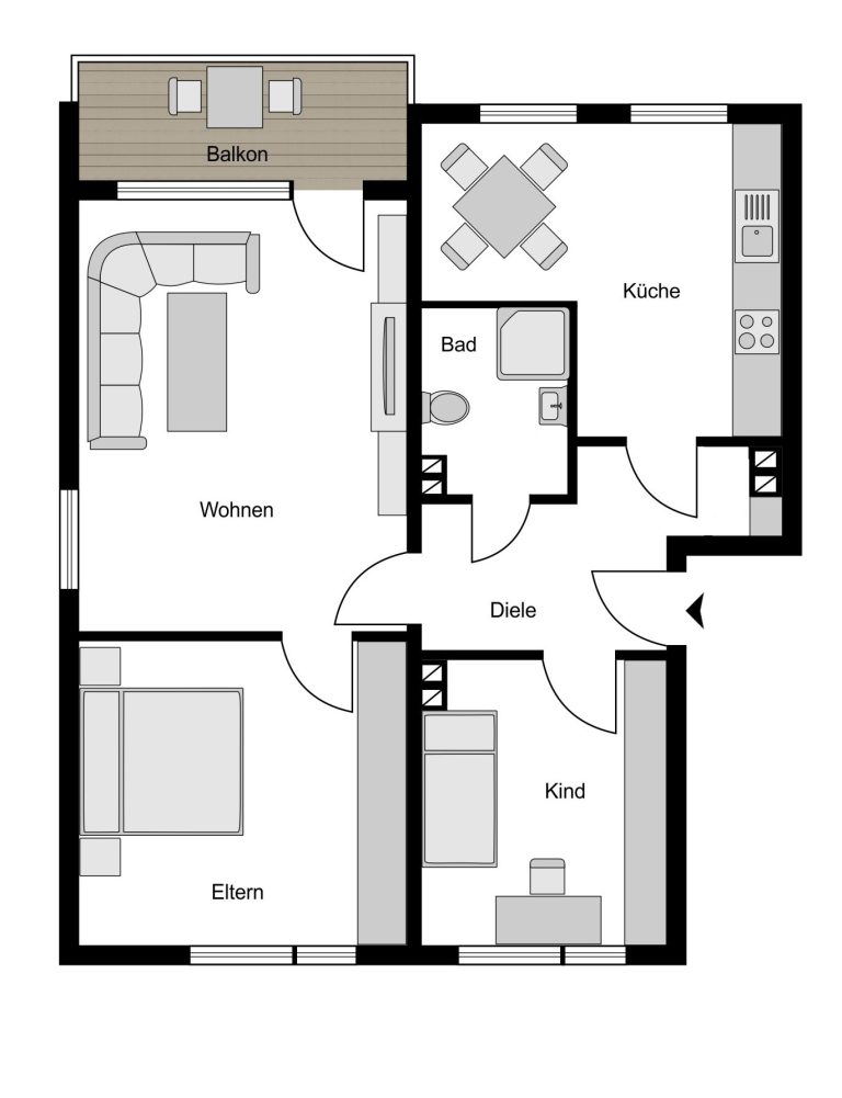 Immobilienangebot - Bochum / Langendreer - Alle - Hell & Freundlich: Gepflegte 3,5 Zimmer
in Langendreer
