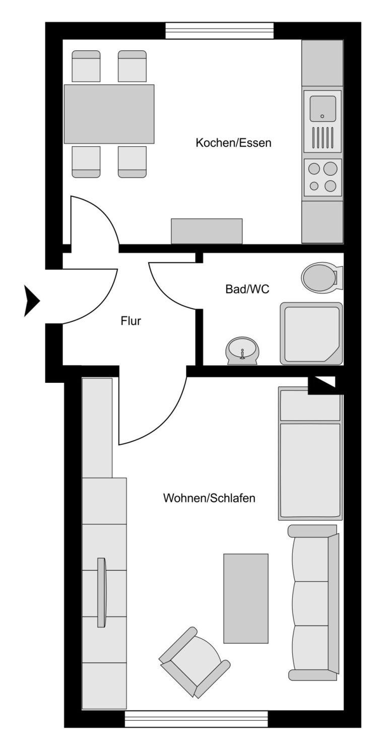 Immobilienangebot - Bochum - Alle - Starkes Duo: Appartement und Garage 
in Werne