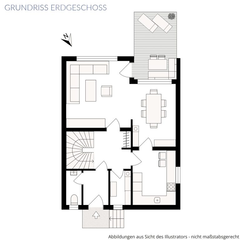 Veltrup Immobilien - Immobilienangebot - Weßling - Wohnen - EIN HAUS, DAS PERSPEKTIVEN ÖFFNET:
DOPPELHAUSHÄLFTE MIT ANBAUMÖGLICHKEIT