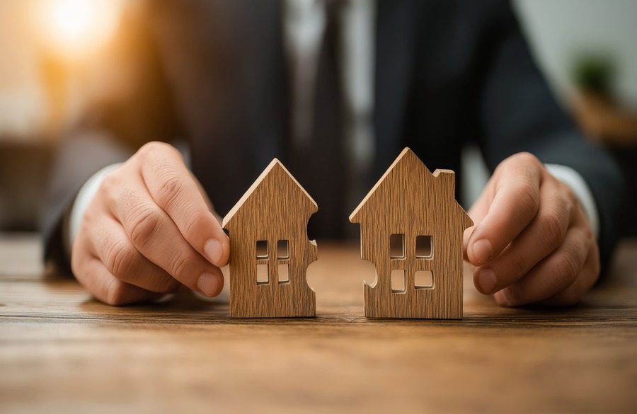 Modellhaus geteilt, KI generiert