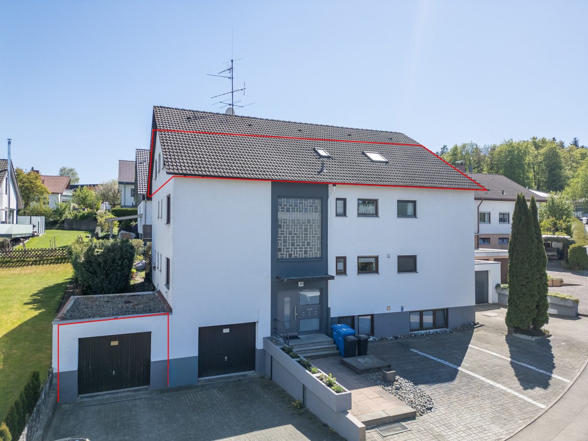 Immobilienangebot - Zimmern ob Rottweil - Wohnungen - Dachgeschosswohnung mit Loggia und Garage in Zimmern ob Rottweil