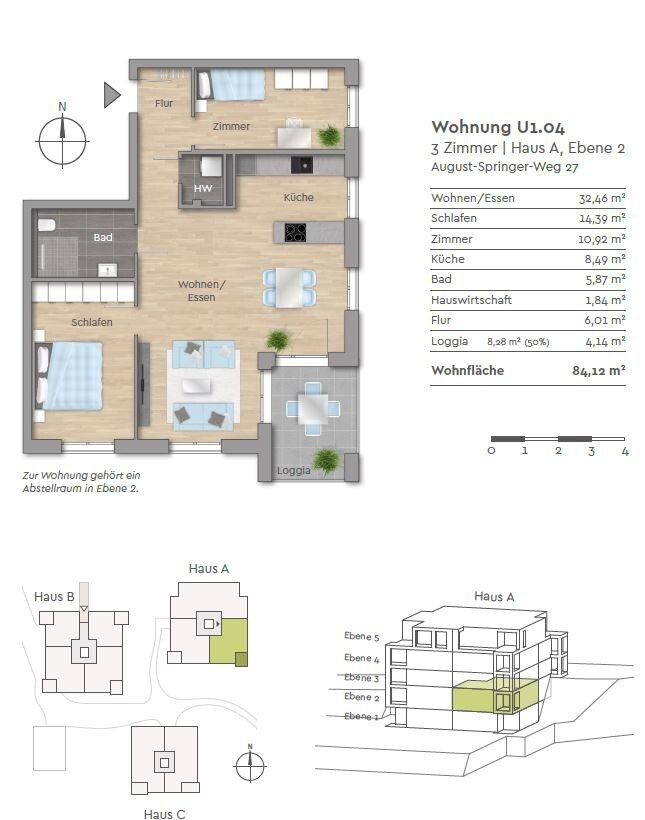 Immobilienangebot - Sankt Georgen im Schwarzwald - Wohnungen - Erstbezug: Betreutes Wohnen 3,5 Zimmer - in schöner Wohnlage von St. Georgen i. Schwarzwald