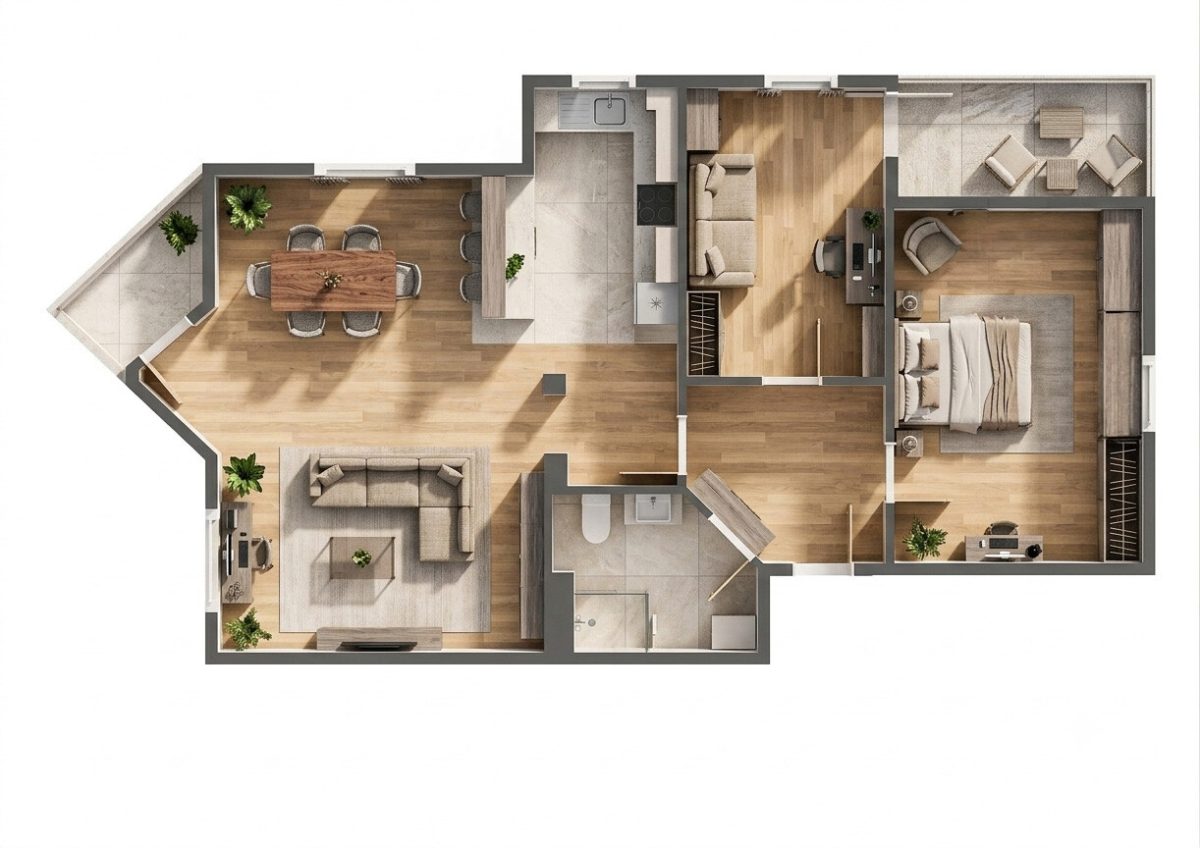 Immobilienangebot - Mössingen - Wohnungen - Helle 3-Zimmer-Wohnung mit zwei Loggien und Doppelparker in Mössingen-Belsen