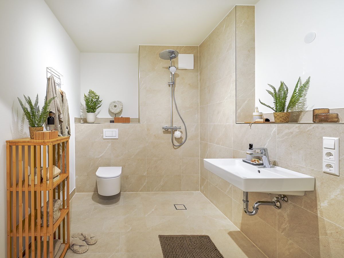 Muster Badezimmer Immobilienangebot - Rheinstetten / Mörsch - Wohnungen - ACTIV-PLAZA - Leben und Wohnen in der Neuen Stadtmitte Rheinstetten
