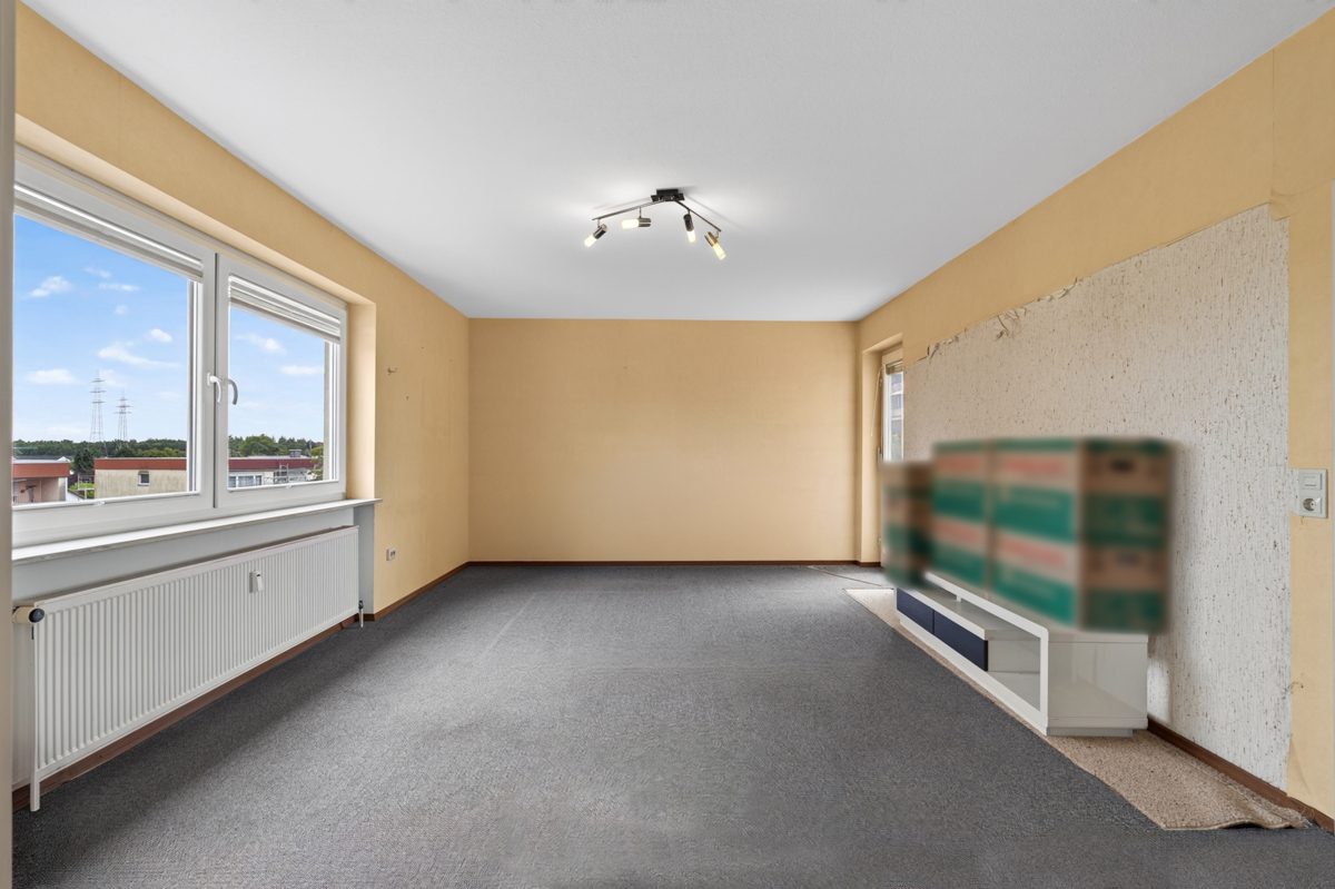 Wohnzimmer Immobilienangebot - Eggenstein-Leopoldshafen / Leopoldshafen - Wohnungen - Flexibel wohnen mit Potenzial: 3,5- oder 4-Zimmer-Eigentumswohnung, entscheiden Sie selbst!