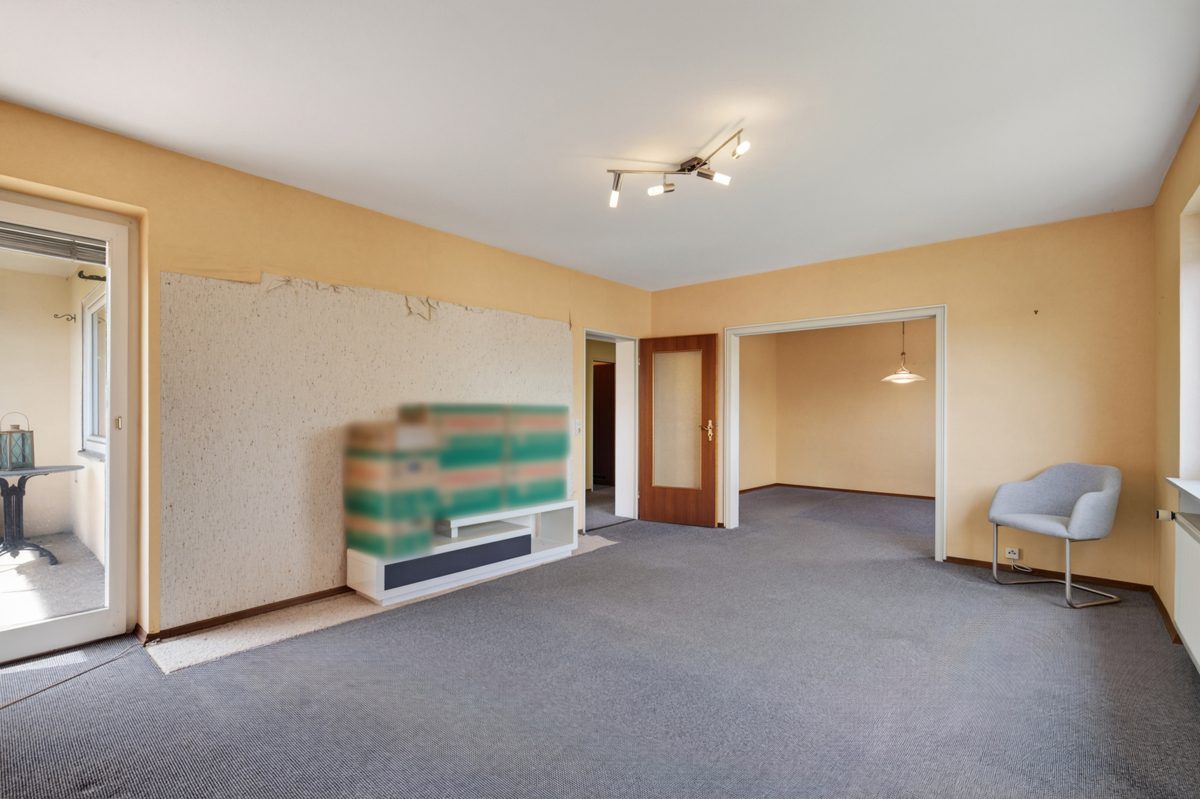 Wohnzimmer Immobilienangebot - Eggenstein-Leopoldshafen / Leopoldshafen - Wohnungen - Flexibel wohnen mit Potenzial: 3,5- oder 4-Zimmer-Eigentumswohnung, entscheiden Sie selbst!