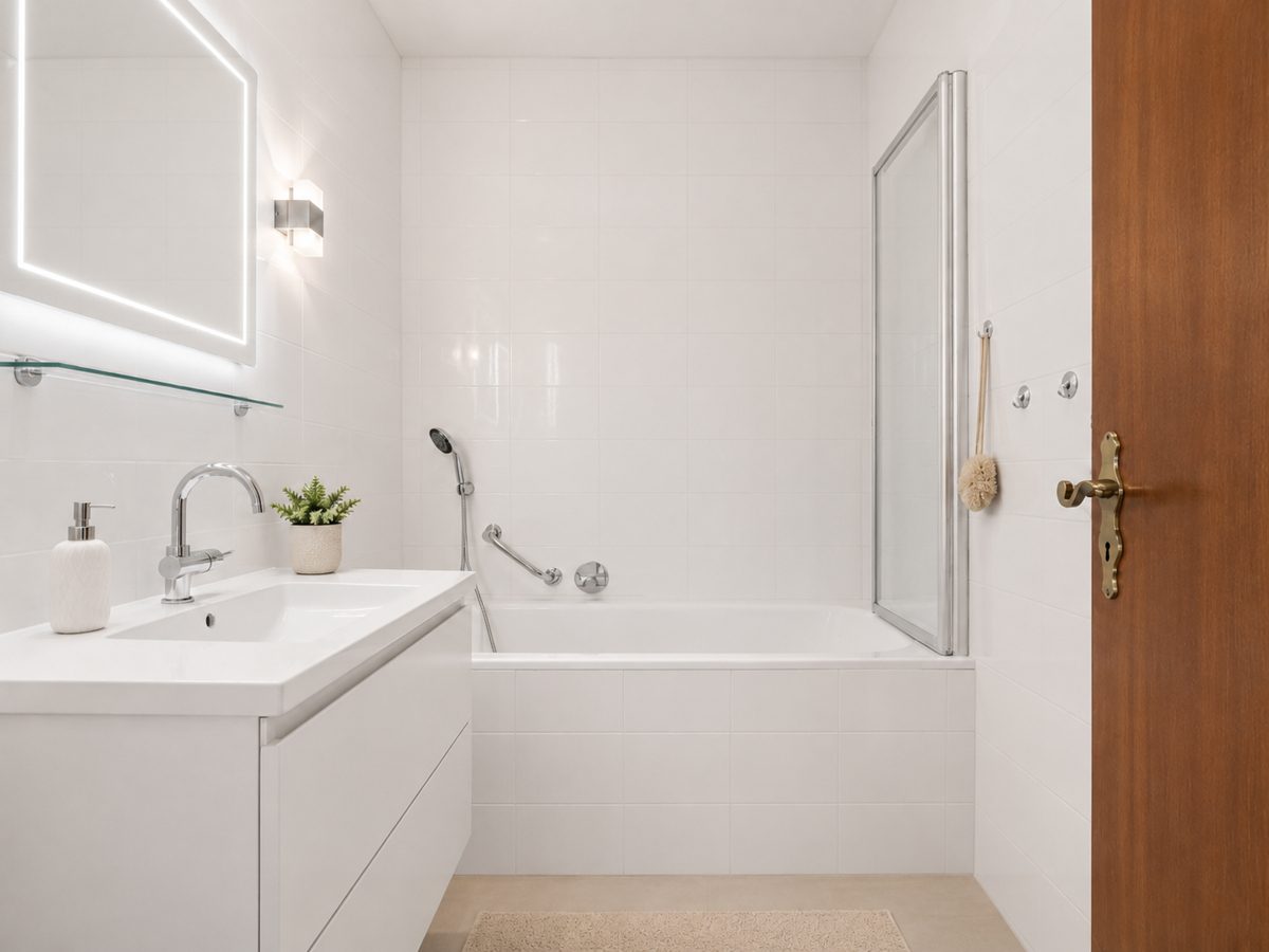 Wohnbeispiel Bad -KI generiert Immobilienangebot - Eggenstein-Leopoldshafen / Leopoldshafen - Wohnungen - Flexibel wohnen mit Potenzial: 3,5- oder 4-Zimmer-Eigentumswohnung, entscheiden Sie selbst!