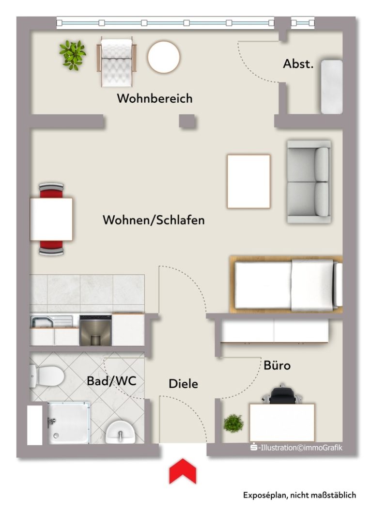 Immobilienangebot - Karlsruhe / Südweststadt - Wohnungen - Gut nutzbare Stadtwohnung mit Büro, Tiefgaragenstellplatz und Potenzial