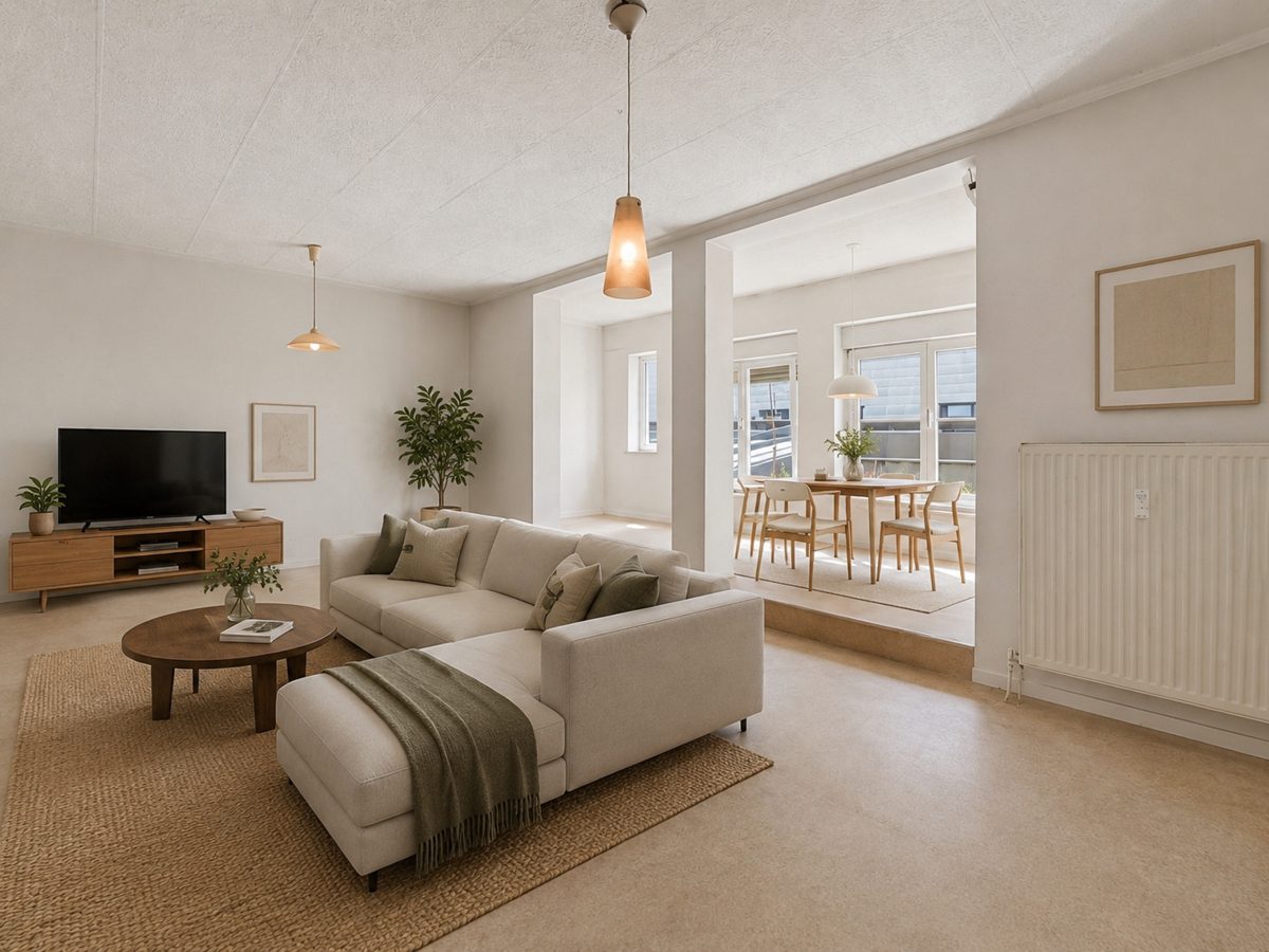 Möglicher Wohnbereich – KI generiert Immobilienangebot - Karlsruhe / Südweststadt - Wohnungen - Gut nutzbare Stadtwohnung mit Büro, Tiefgaragenstellplatz und Potenzial