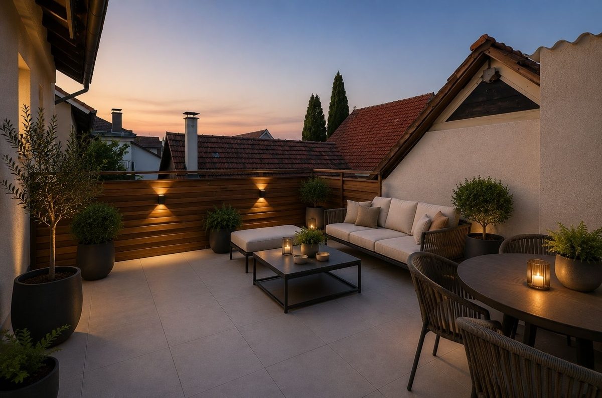 Balkon – KI-Visualisierung Immobilienangebot - Linkenheim-Hochstetten / Hochstetten - Wohnen & Anlage - Projektimmobilie mit Zukunft: Entkerntes Einfamilienhaus mit großem Grundstück und Bauvoranfrage!