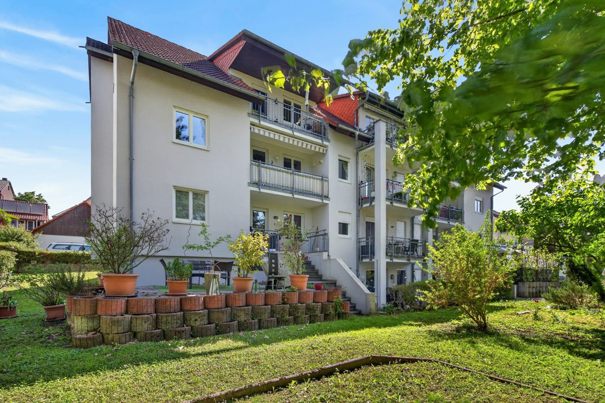 Außenansicht Immobilienangebot - Rheinstetten / Mörsch - Wohnungen - Seltene Gelegenheit! Bezugsfreie 3-Zimmer-Wohnung in Rheinstetten