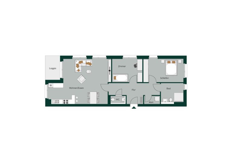 Immobilienangebot - Karlsruhe / Waldstadt - Wohnungen - Ansprechende Neubau-3-Zimmer-Wohnung mit Loggia in der schönen Waldstadt