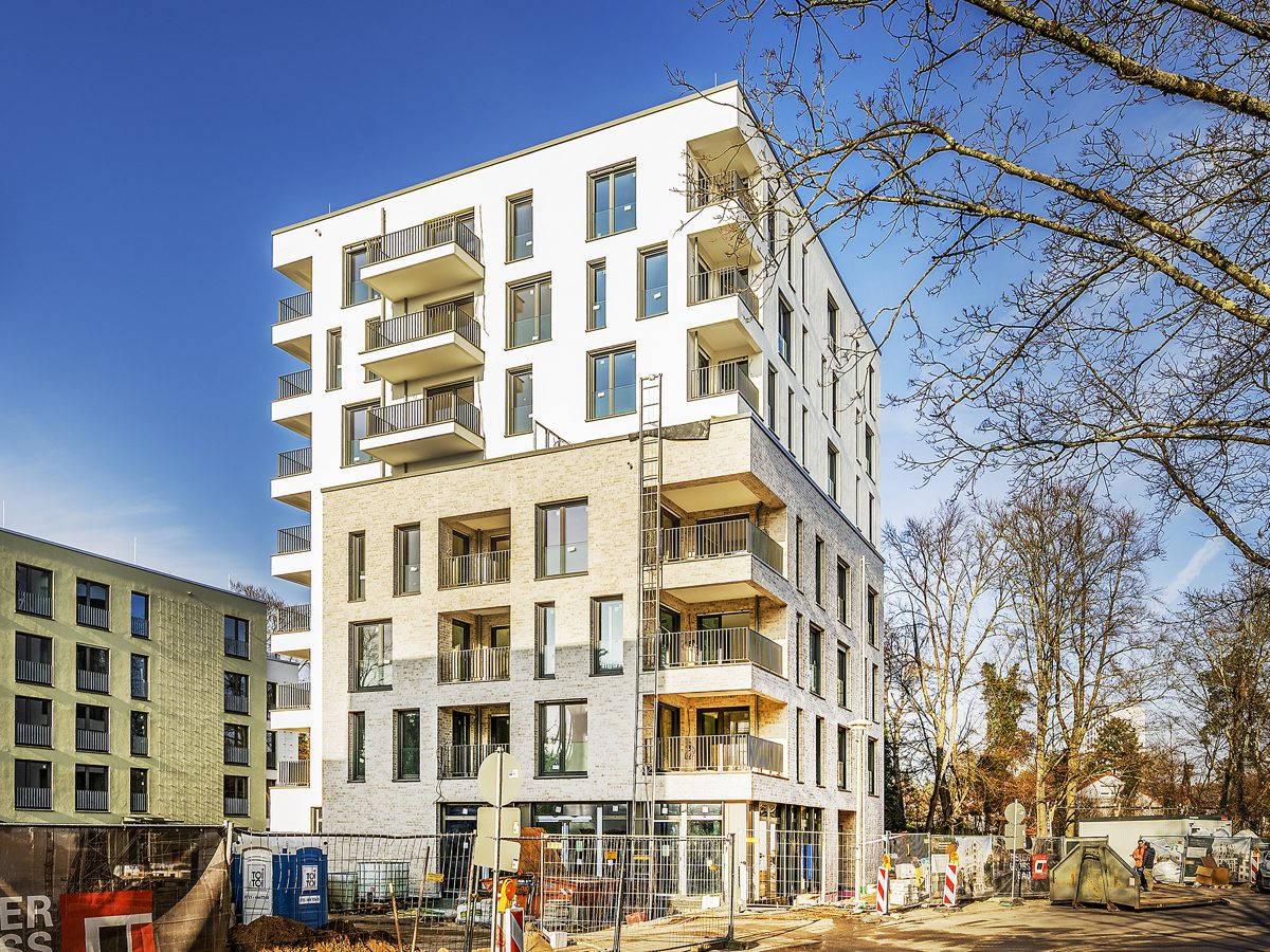 Außenansicht Immobilienangebot - Karlsruhe / Waldstadt - Wohnungen - Wohnen ganz oben! Bezugsfreie 2-Zimmer-Neubauwohnung mit Ausblick