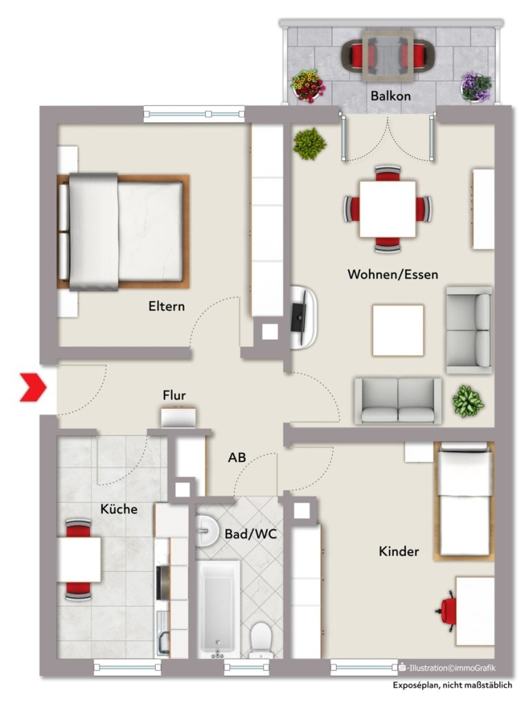 Immobilienangebot - Karlsruhe / Oststadt - Wohnungen - Direkt Bezugsfrei! Ansprechende 3-Zimmer-Wohnung in beliebter Lage der Oststadt